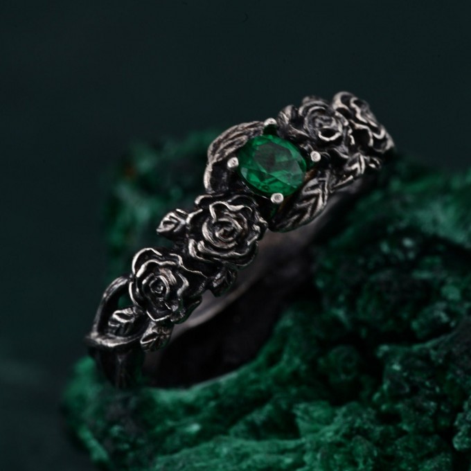 Silver Rose Bouquet Ring: Enchanted Rose Garden Design