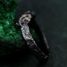 Vintage Triquetra Forest Ring – Nature-Inspired Silver Wedding Ring, Mystical Elven Jewelry with Celtic Knotwork Accent