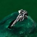 Unisex Gothic Wedding Ring – Witchy Statement Ring, Silver Geometric Design, Unique Gothic Jewelry for All Genders