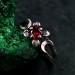 Celestial Silver Moon Ring – Mystic Garnet Lunar Ring, Triple Moon Goddess Ring, Silver Moon Trio, Crescent Goddess Ring, Engagement Ring