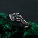 Elegant Silver Butterfly Emerald Ring – Winged Emerald and Silver Grace