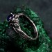Petals of Dusk: Gothic Sapphire Ring