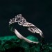 Celestial Petals: Gothic Moonstone Ring