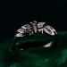 Unique Emerald Twig Engagement Ring – Sterling Silver Nature-Inspired Ring, Whimsical Butterfly Design, Artisan Crafted Jewelry