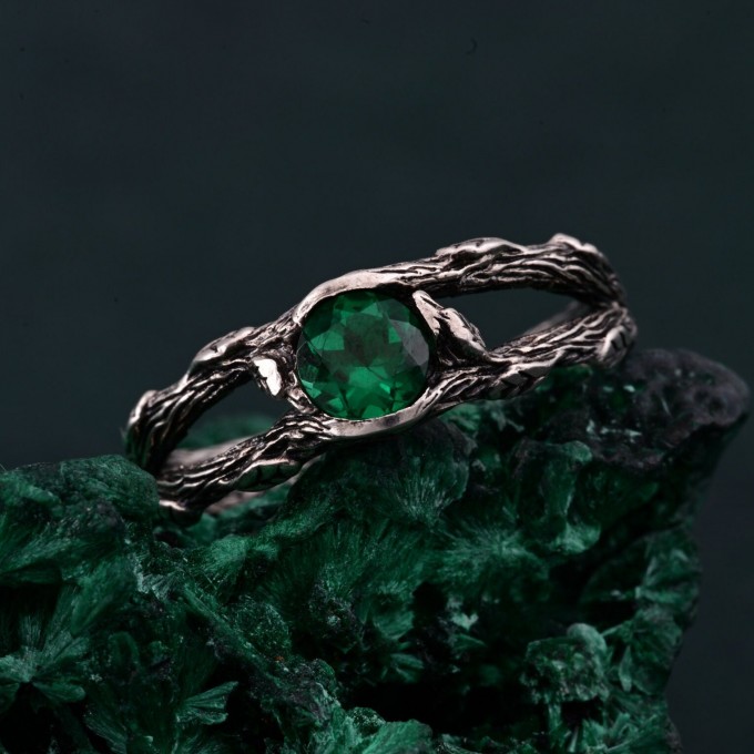 Gothic Noir Silver Band - Shadowed Elegance Nightfall Ring