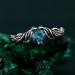 Sterling Silver Fantasy Wedding Ring with Nature Inspired Motif – Nature's Embrace Ring, Enchanted Forest Engagement Ring