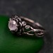 Elven Men's Silver Sapphire Vine Ring – Unique Fantasy Wedding Ring, Nature-Inspired Witchy Jewelry