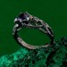 Artisan Silver Skull Engagement Ring - Mystical Wedding Band with Bohemian Branch Design