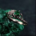 Verdant Majesty: Gothic Emerald Ring