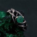 Stunning Unique Emerald Forest Ring - Nature Inspired Wedding Jewelry