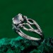 Gothic Silver Ring with Moonstone and Organic Design