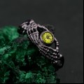 Sterling Silver Celtic Knot Ring with Peridot - Artisan Crafted Mystical Jewelry