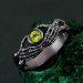 Sterling Silver Celtic Knot Ring with Peridot - Artisan Crafted Mystical Jewelry