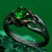 Gothic Dark Silver Ring with Emerald Glow – Symbol of Power
