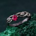 Delicate Twig Engagement Ring with Ruby – Leafy Branch Twisted Wedding Band
