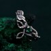Silver Fairy Elven Ring: Small Vine Branch and Leaf Design