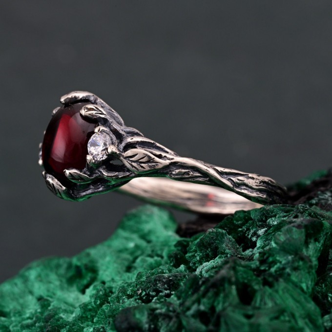 Romantic Silver Band: Ethereal Fairycore Flower Design