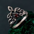 Sterling Silver Elven Tree Bark Twig Ring for Forest Inspired Engagement – Nature-Inspired Silver Engagement Ring with Celtic Knot