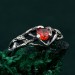 Silver Nature Ring: Garnet Branch-Inspired Engagement Ring for Her