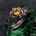 Bloom of Light: Gothic Citrine Lotus Ring