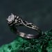 Bohemian Moonstone Lotus Ring - Unique Botanical Design
