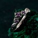 Artisan Amethyst Silver Ring - Luxurious Gold Overlay and Elegant Purple Gemstone