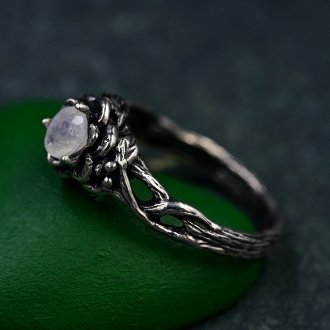 Oxidized Sterling Silver Serenity Ring