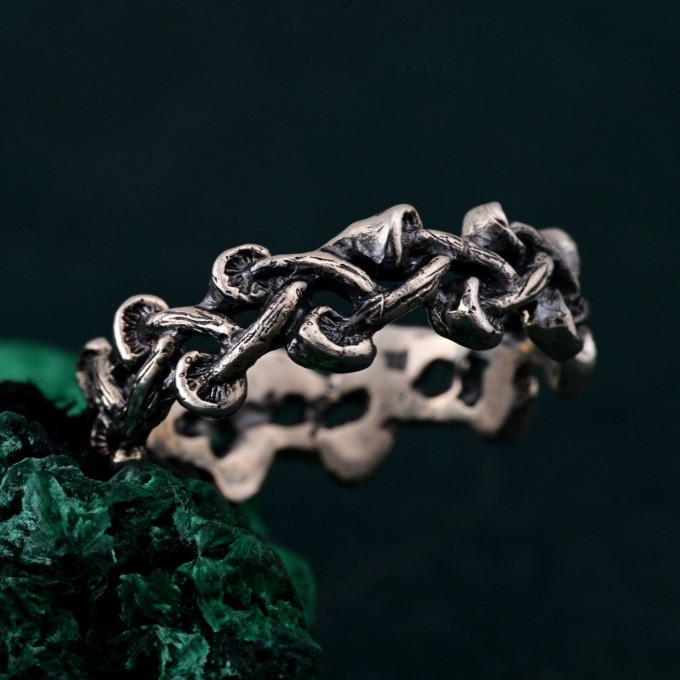 Mushroom Tale Ring - Silver Nature-Inspired Fantasy Forest Symphony Jewelry