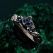 Witchy Fantasy Jewelry for Women – Chevron Wedding Band with Forest Theme, Nature-Inspired Engagement Ring