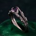 Shadowed Elegance Ring: Gothic Noir Silver Band