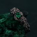 Emerald Blossom Silver Elegance – Dainty Floral Twig Accent Ring, Nature's Elegant Silver Bloom with Flower on Silver Twig