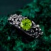 Floral Radiance: Gothic Peridot Ring