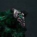 Enchanted Forest Silver Ring - Elegant Garnet & Moth Twig Design