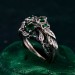 Enchanted Woodland Sterling Silver Ring Set with Nature-Inspired Leaf Design