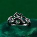 Unisex Gothic Wedding Ring – Witchy Statement Ring, Silver Geometric Design, Unique Gothic Jewelry for All Genders