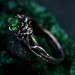 Enchanted Forest Emerald Ring - Whimsical Celtic Twig & Lotus Wedding Band