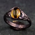 Moonlit Magic Black Witch's Wedding Ring & Woman Wilderness Ring