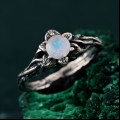 Woodland Whispers Ring – Enchanted Forest Amethyst Ring, Whimsical Vine and Blossom Twig Design, Unique Nature-Inspired Ring