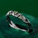 Peridot Engagement Ring with Celtic Wood Texture