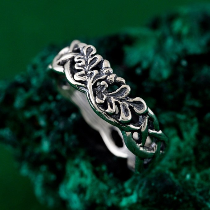 Silver Branch Ring: Nature-Inspired Harmony Band for Her & Him