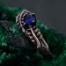 Sapphire Fern Branchlet Ring: Whispering Fern Design