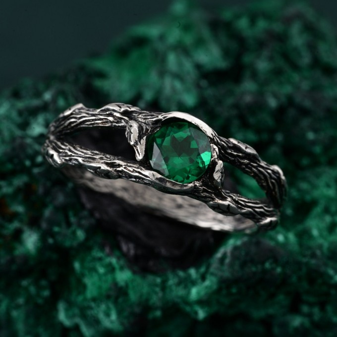 Gothic Noir Silver Band - Shadowed Elegance Nightfall Ring