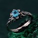 Whimsical Vine Ring – Topaz Blossom Twig Design, Enchanted Forest Topaz Ring, Unique Woodland Whispers Ring