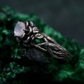 Gothic Sterling Silver Ring with Moonstone: A Celestial Dream