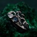 Gothic Witch Rings with Topaz – Unisex Silver Geometric Wedding Ring