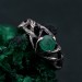 Celtic Emerald Silver Ring - Timeless Celtic Elegance