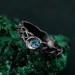 Silver Moon Topaz Ring: Mystical Celestial Blue Gemstone Band