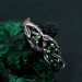Boho Emerald Braided Ring - Tree Motif Engagement Jewelry