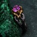 Elegant Alexandrite Wedding Ring for Women – Viking Promise Band with Artistic Leaf and Tree Motif