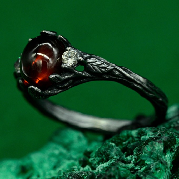 Romantic Silver Band: Ethereal Fairycore Flower Design